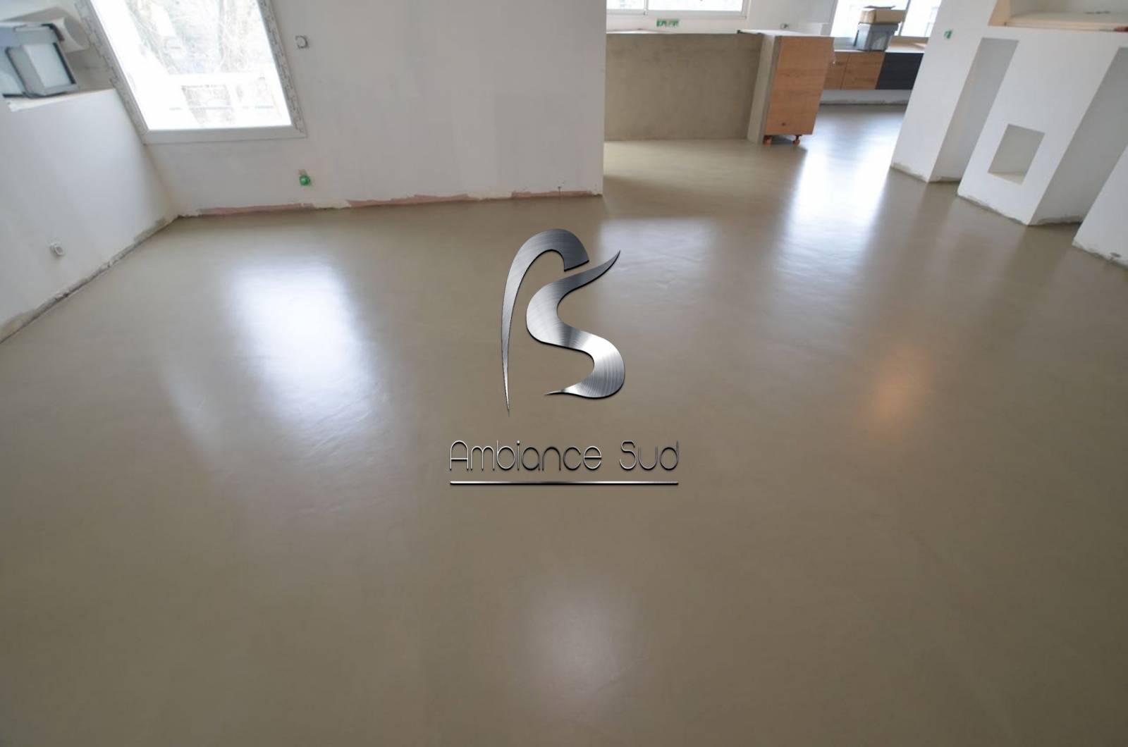 SOL EN BETON CIRE SPATULE  BEIGE A MANOSQUE