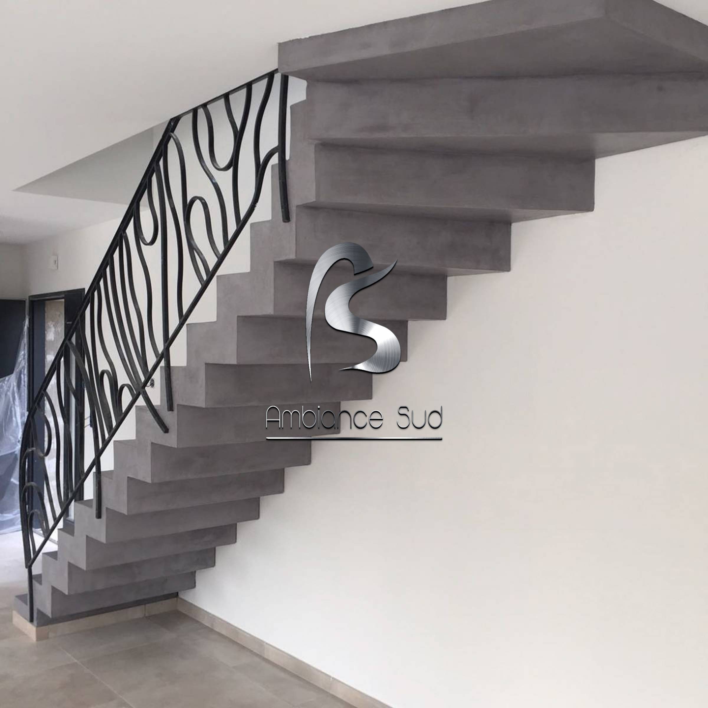 AMBIANCE SUD ESCALIER EN BÉTON CIRE TALOCHE